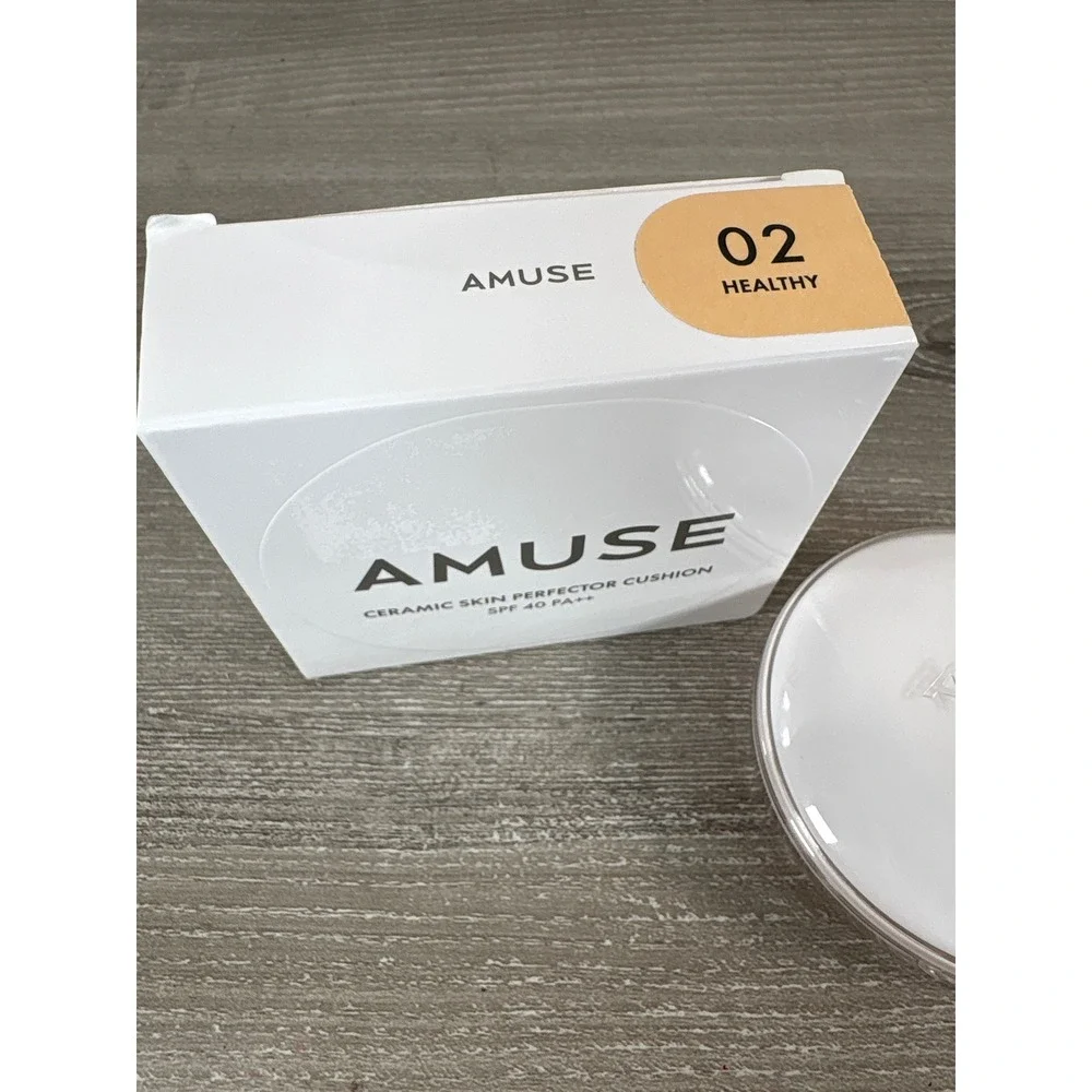 Amuse Ceramic Skin Perfector Cushion SPF 40 PA++ Shade 02 Healthy Vegan Makeup